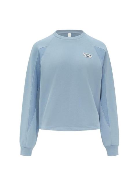 (WMNS) Reebok Round Neck Knitted Loose Casual Pullover Sweatshirt 'Blue' 23FRC304WGB4
