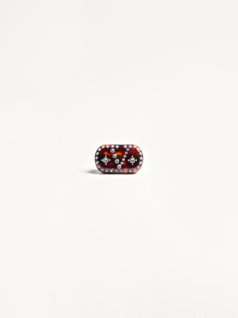 VLOGO SIGNATURE HAIR CLIP IN RESIN, METAL AND CRYSTALS