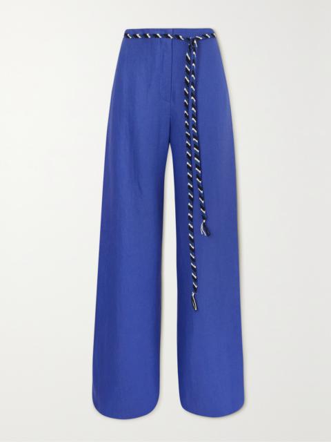 Antigua Linen-twill Wide-leg Pants