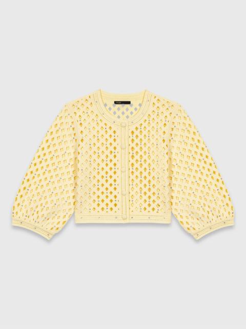 Rhinestone crochet cardigan