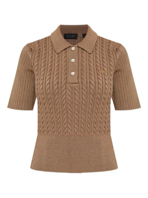 cable-knit polo shirt