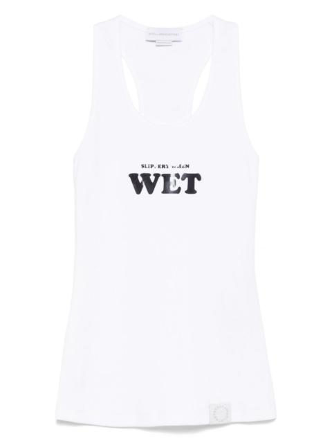 rubberised slogan-print tank top