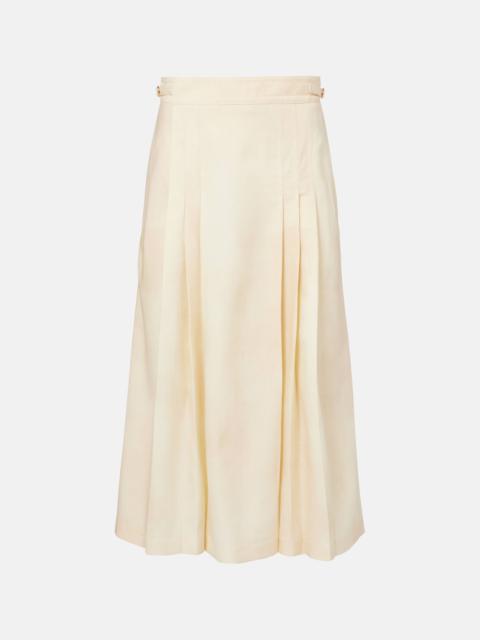 Lerna pleated virgin wool midi skirt