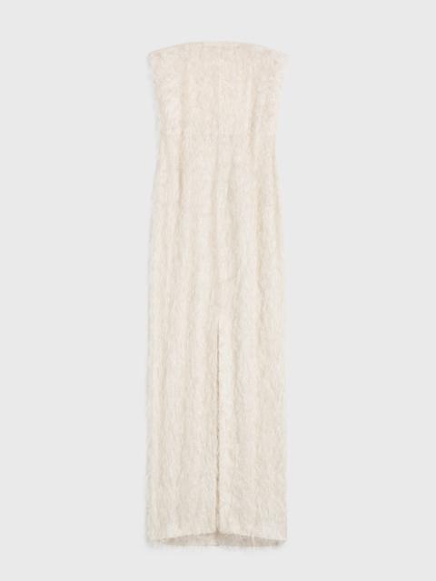 Strapless fil coupé dress ecru
