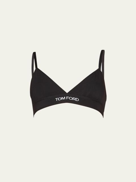 Contrast Logo-Band Bra