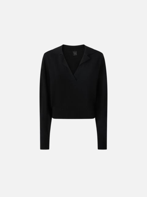 SHORT CASHMERE-BLEND SWEATER WITH COLLAR