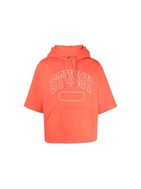 Stussy Boxy Cropped S/S Hoodie Deep Orange