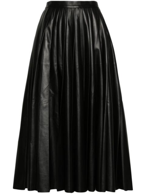 pleated leather skirt