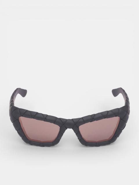 Black Intrecciato Cat-Eye Sunglasses