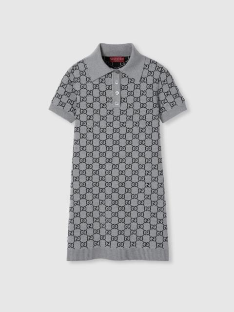 GG wool jacquard polo dress