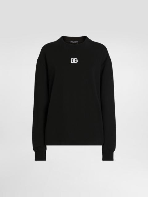 Jersey sweatshirt with DG embroidery