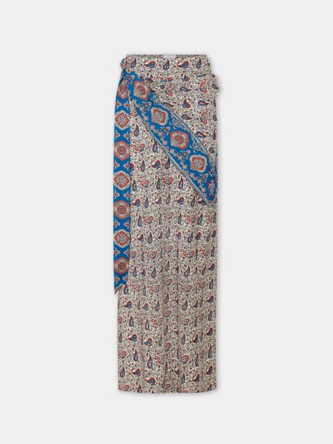 LONG SKIRT IN PRINTED SATIN