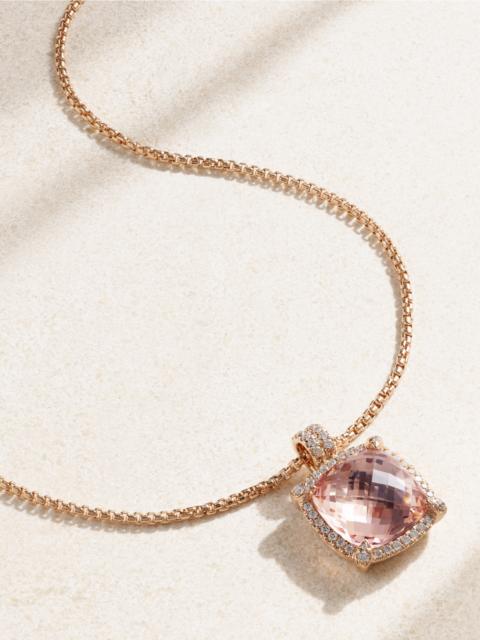 Châtelaine 18-karat Rose Gold, Morganite And Diamond Necklace