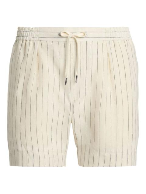 pinstripe drawstring shorts