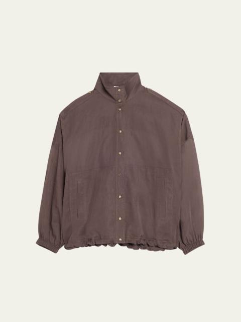 Sheer Cotton Voile Bomber Jacket