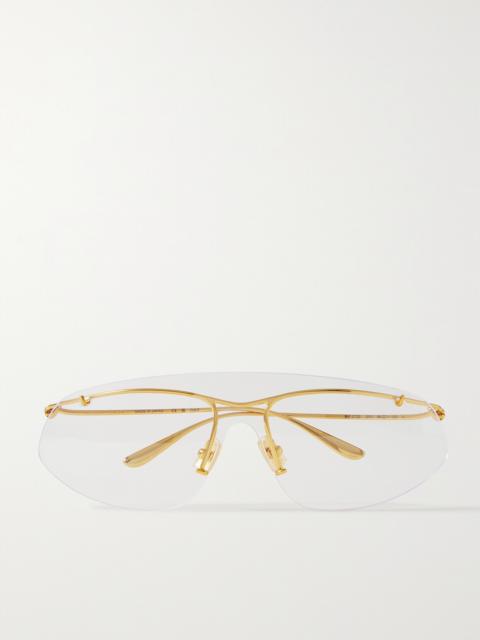 Rimless D-frame Gold-tone Optical Glasses