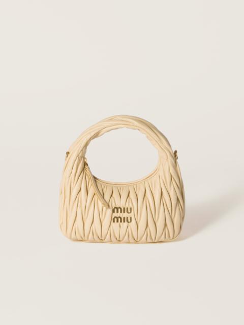 Wander matelassé nappa leather hobo bag