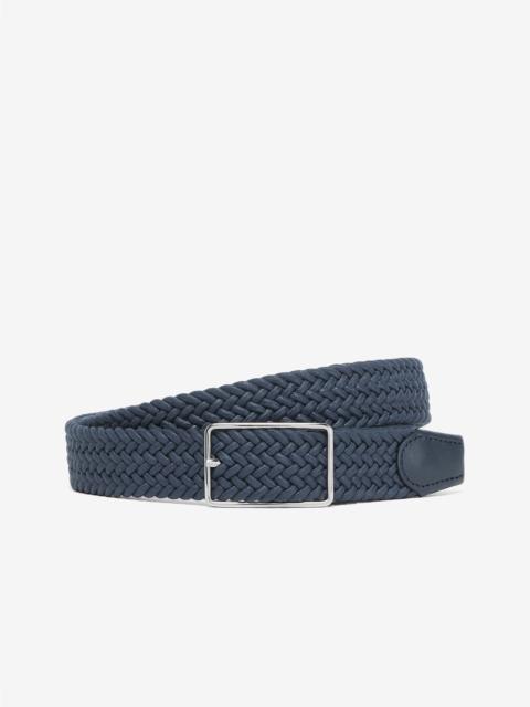 Blue braided waxed cotton belt