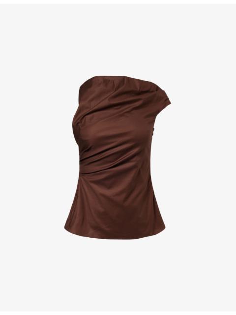 Dessa Asymmetric Off-Shoulder Cotton Top