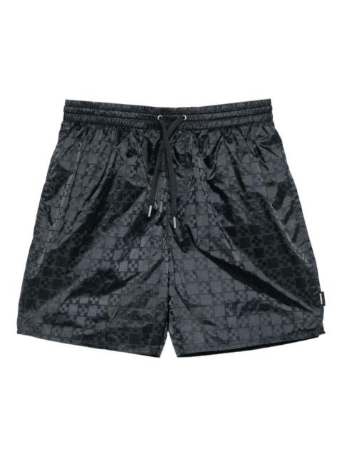drawstring-fastening patterned swim shorts