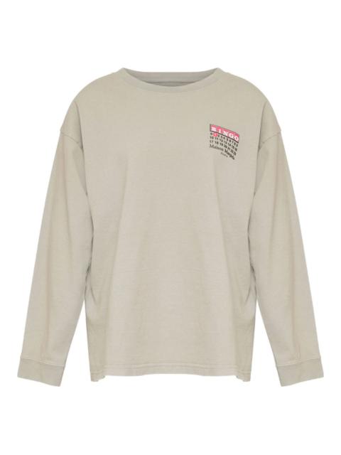Numbers-print long-sleeve T-shirt