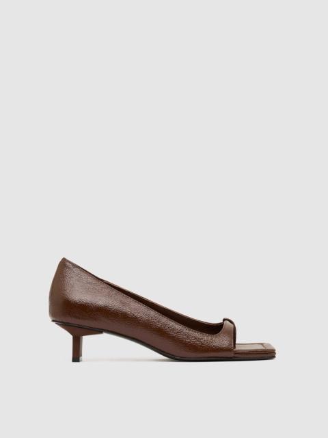 90s Square Toe Heel - Patent Liqueur