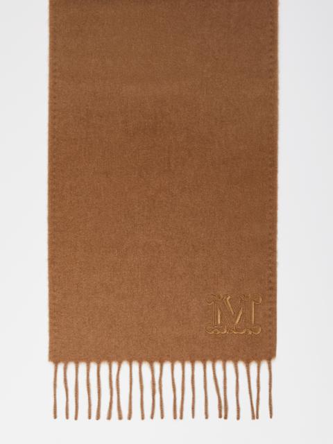 WKCLARA Monogram-embroidered camel stole