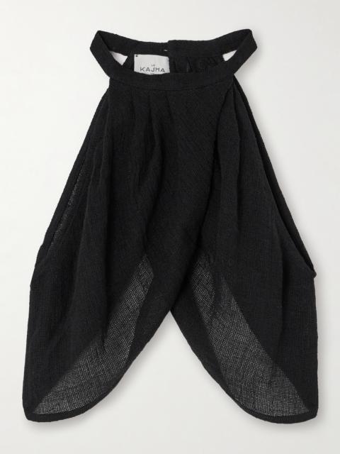 Alger Draped Linen-gauze Top