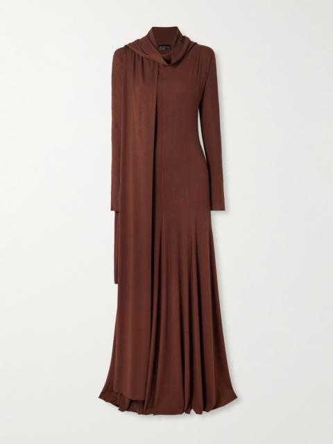 Velora Scarf-detailed Stretch-jersey Maxi Dress