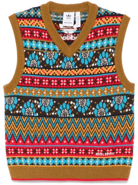 x Wales Bonner intarsia-knit vest