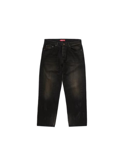 Supreme Distressed Loose Fit Selvedge Jean (FW24) Washed Black
