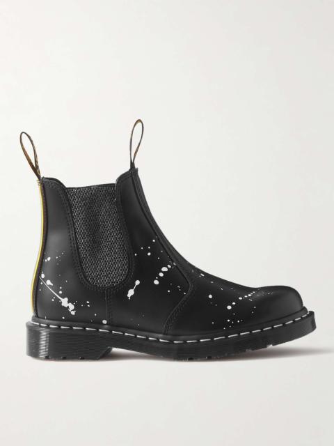 + Neighborhood 2976 Paint-Splattered Leather Chelsea Boots