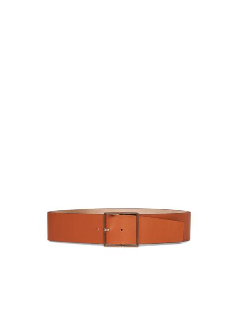 square-buckle leather belt