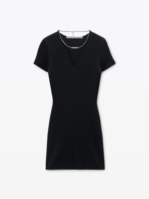 Black Logo Nameplate Bodycon Minidress