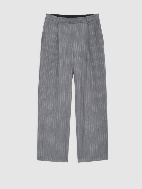 Trent Cropped Trouser - Light Grey Pinstripe