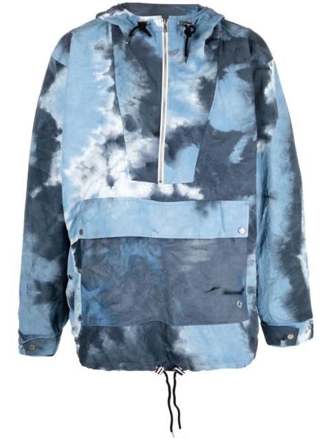 tie-dye print hooded jacket