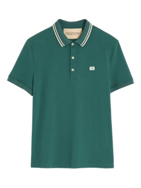 contrast collar polo shirt