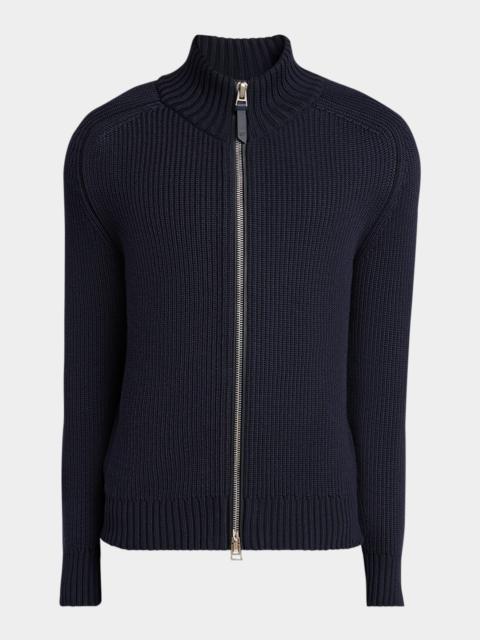 Men's Ribbed Full-Zip Sweater