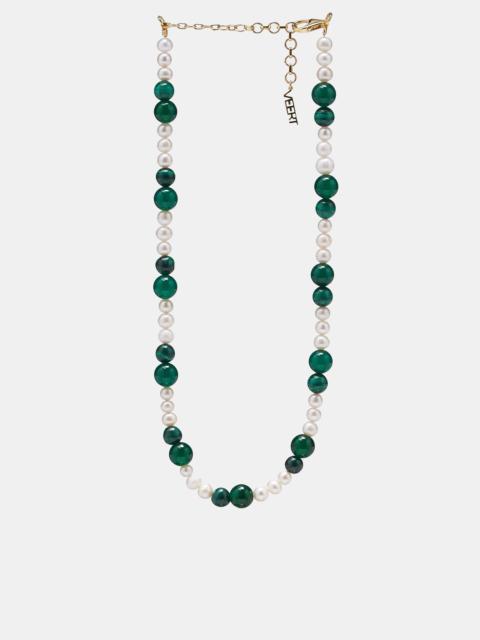 Onyx & Malachite Pearl Necklace