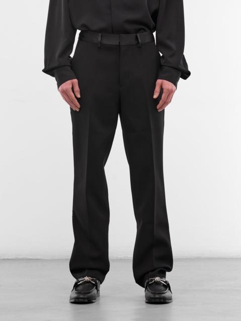 Black Poly Tailored Suiting Trousers