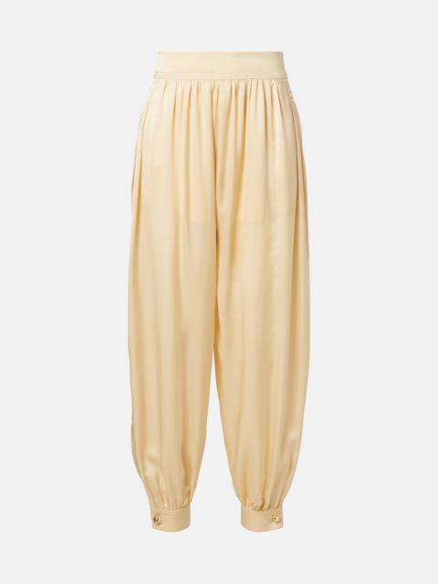 Como silk satin tapered pants