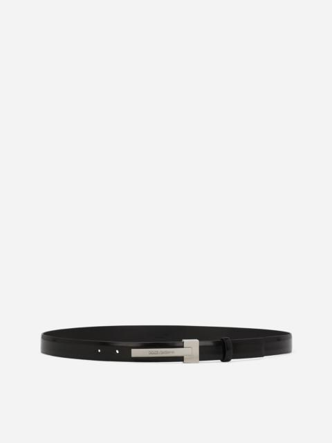 Brushed calfskin belt