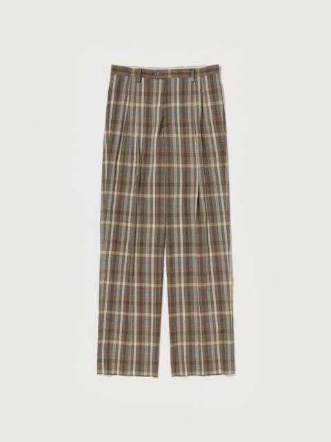 SUPER FINE TROPICAL WOOL CHECK TWO-TUCK SLACKS