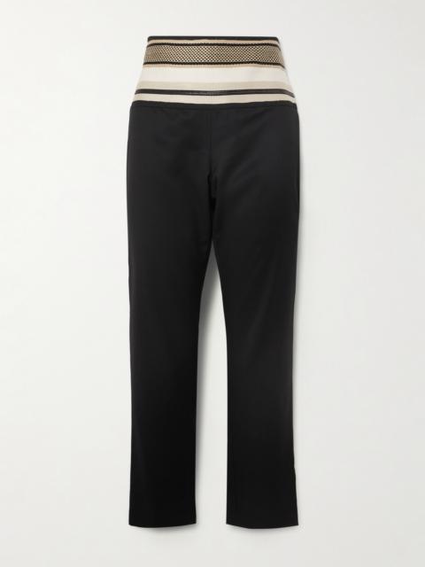 Sadu Grosgrain-trimmed Wool-blend Twill Tapered Pants