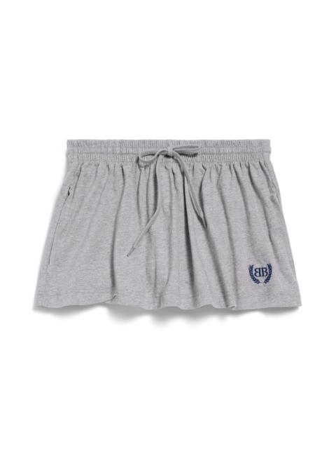 Women's Laurel Classic Football Shorts Mini Skirt in Heather Grey