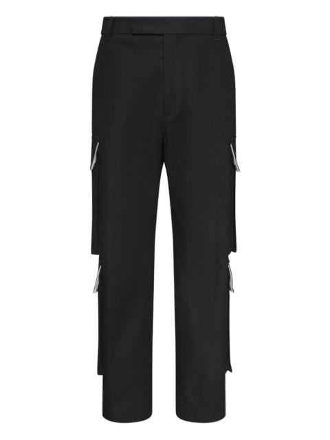 cargo zip-detail straight-leg trousers