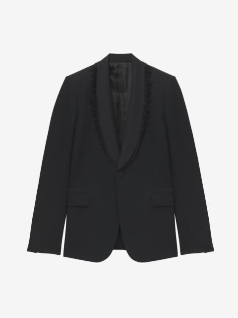 Frayed Lapel Single-breasted Jacket