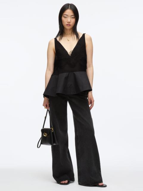 Chiffon Peplum Tank with Lace