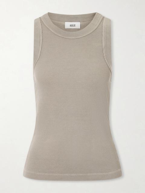 Leigh Ribbed Organic Cotton And Tencel Lyocell-blend Jersey Tank