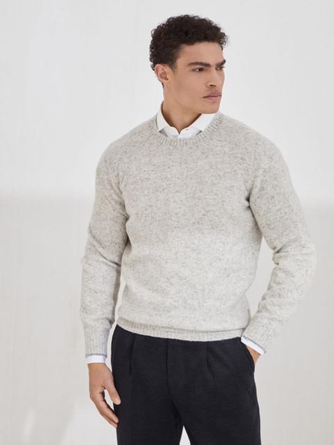 Flecked alpaca, wool, silk and cotton sweater